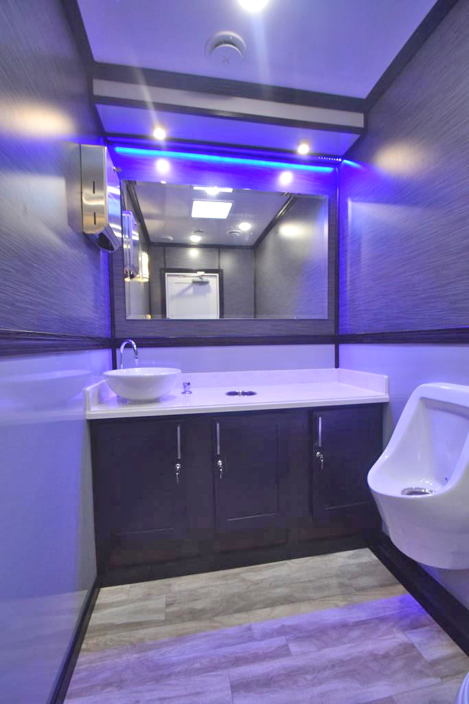 Luxury decor for portable restroom trailer 1