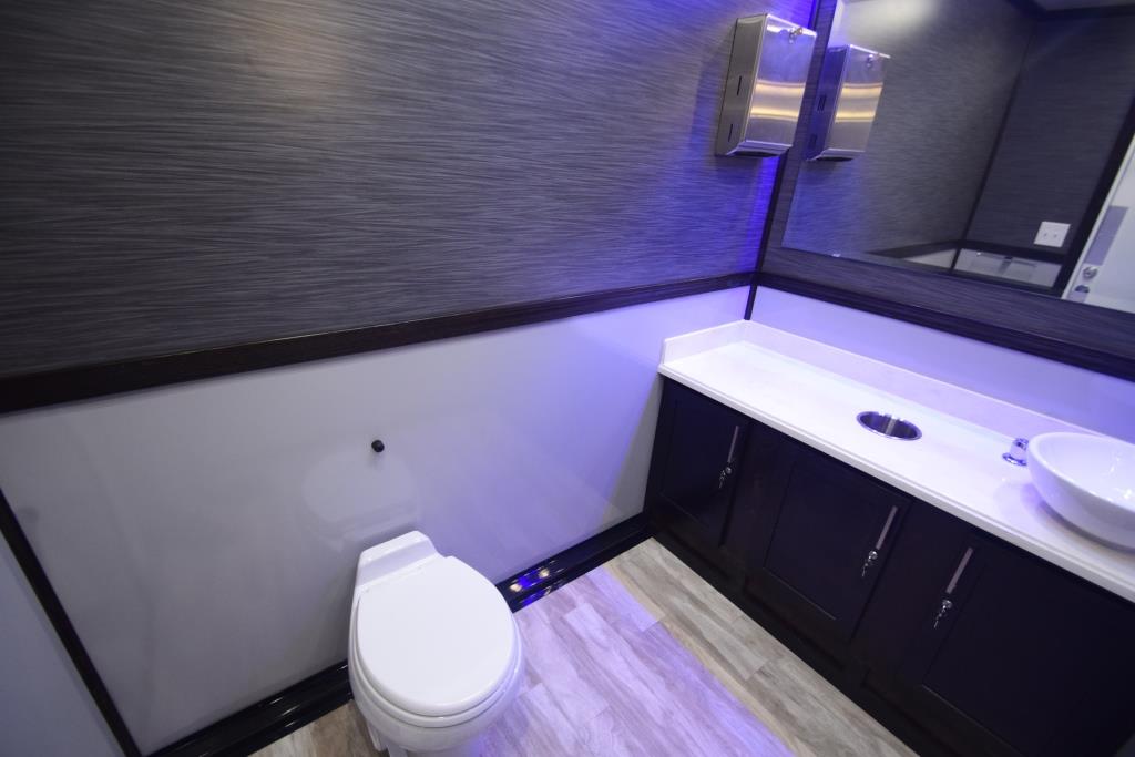 Luxury portable restroom trailer interior