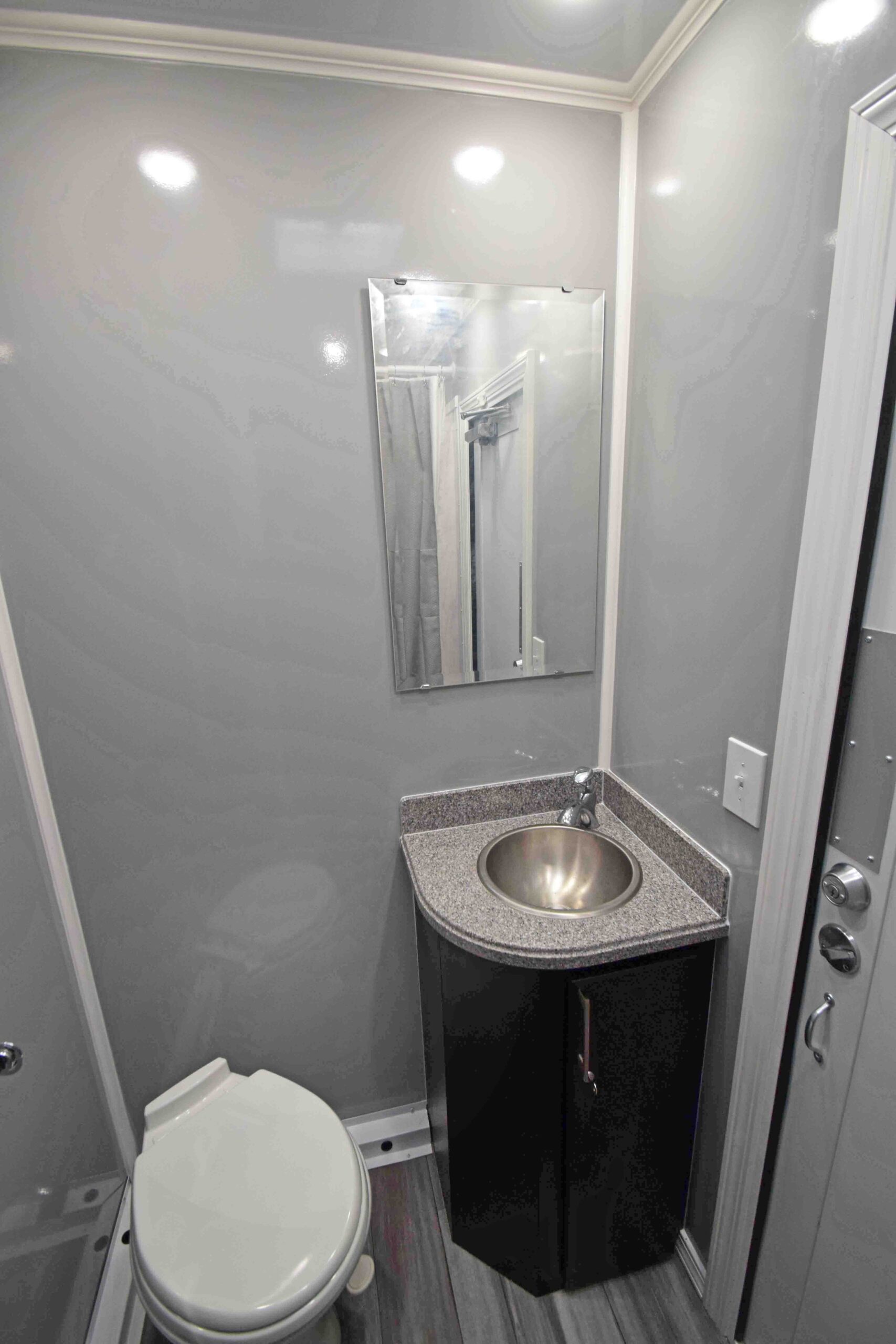 four station shower combo in grey