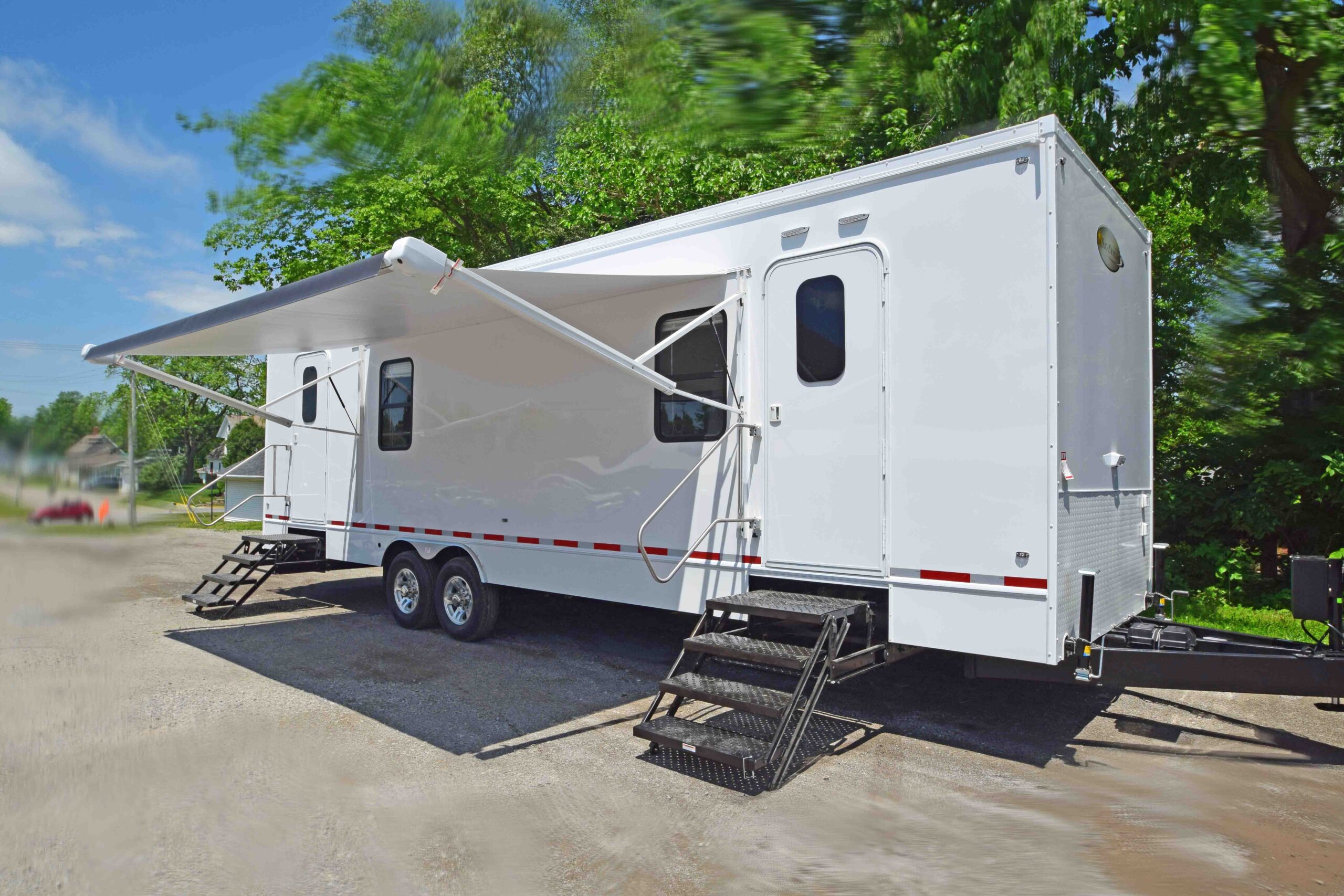 mobile command trailer exterior with awning out