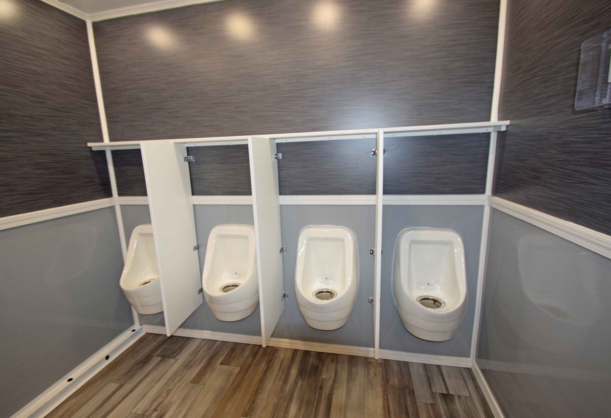 FS 281 urinals in restroom trailer