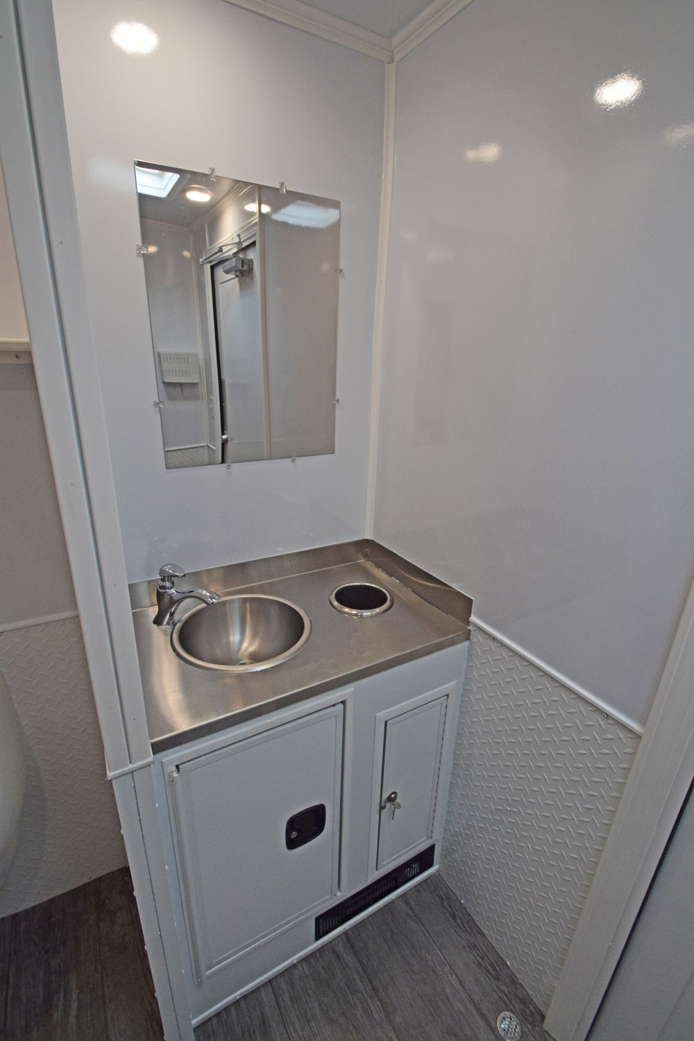 job site portable restroom trailer vanity