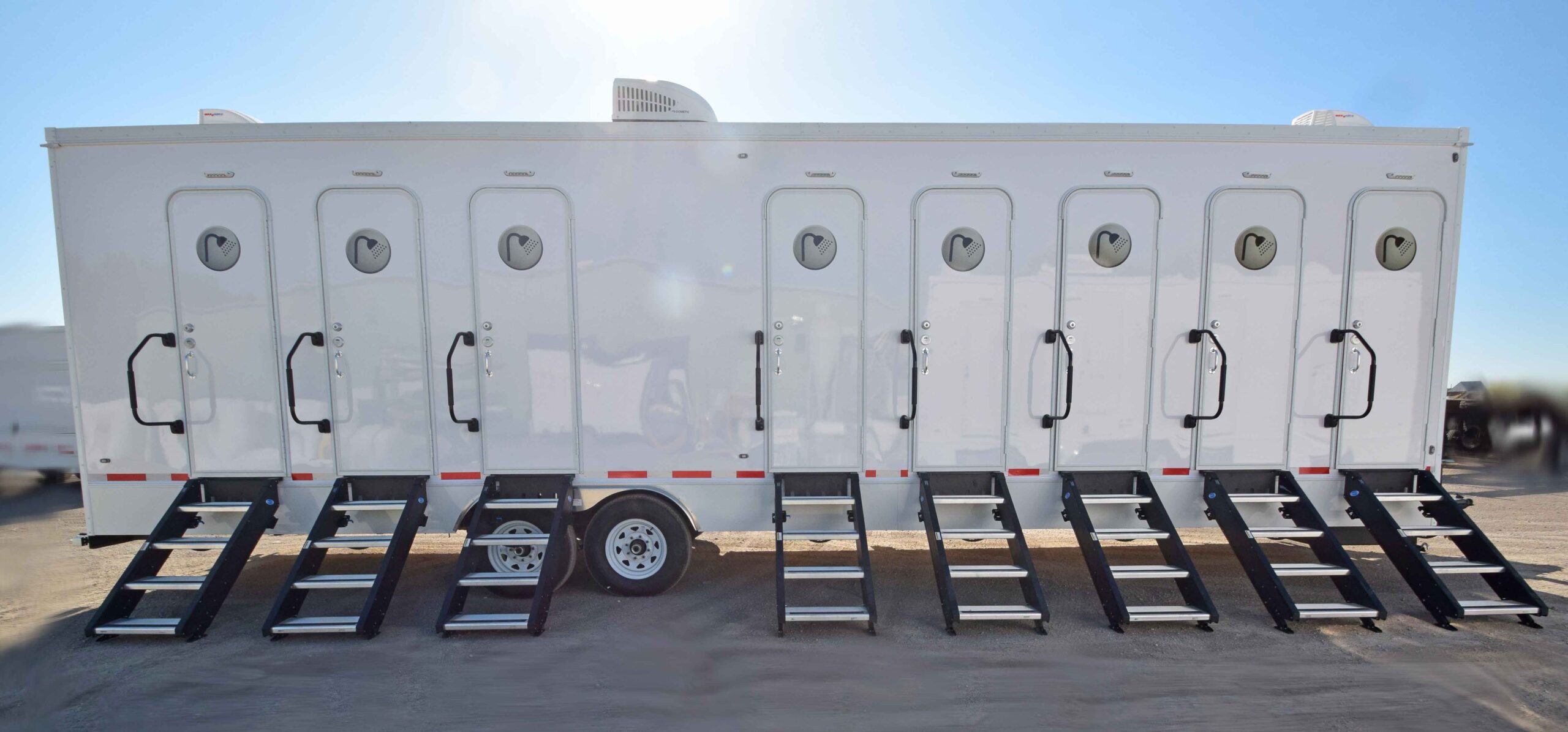 eight station shower with rear handwashing