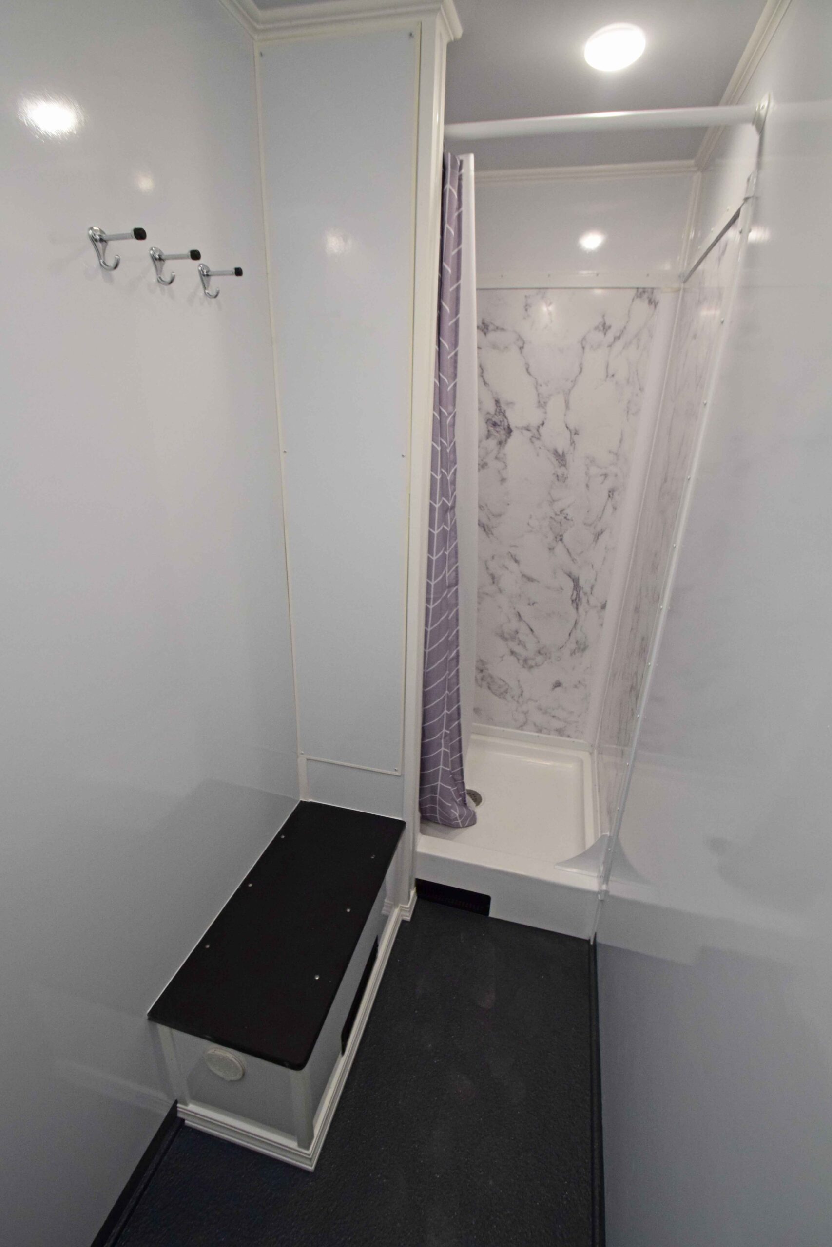 shower room with bench seat