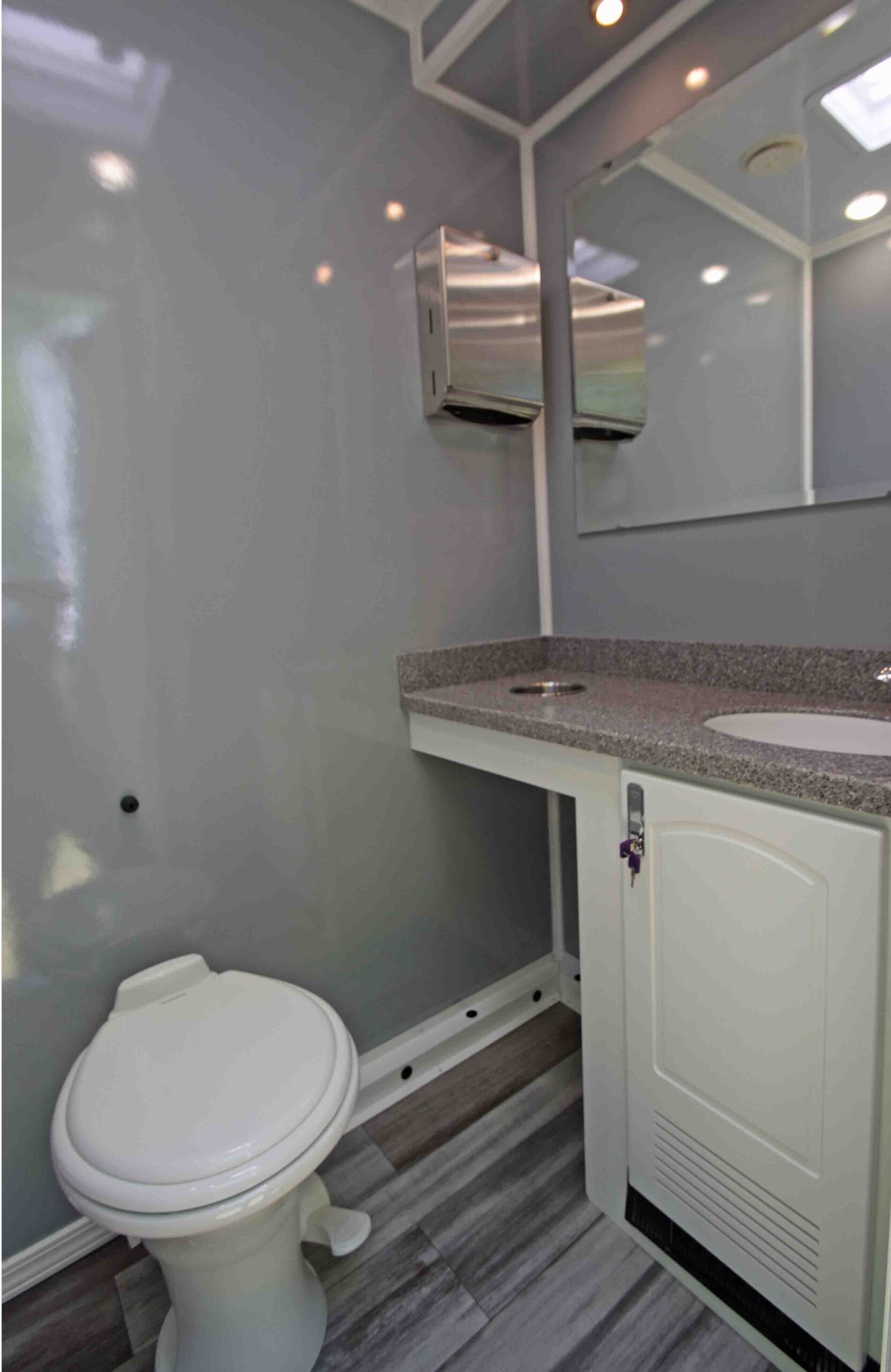 Grey Silk Decor 4 station restroom